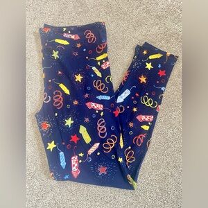 LuLaRoe TC Leggings NWOT Blue 4th of July Independence Day Holiday